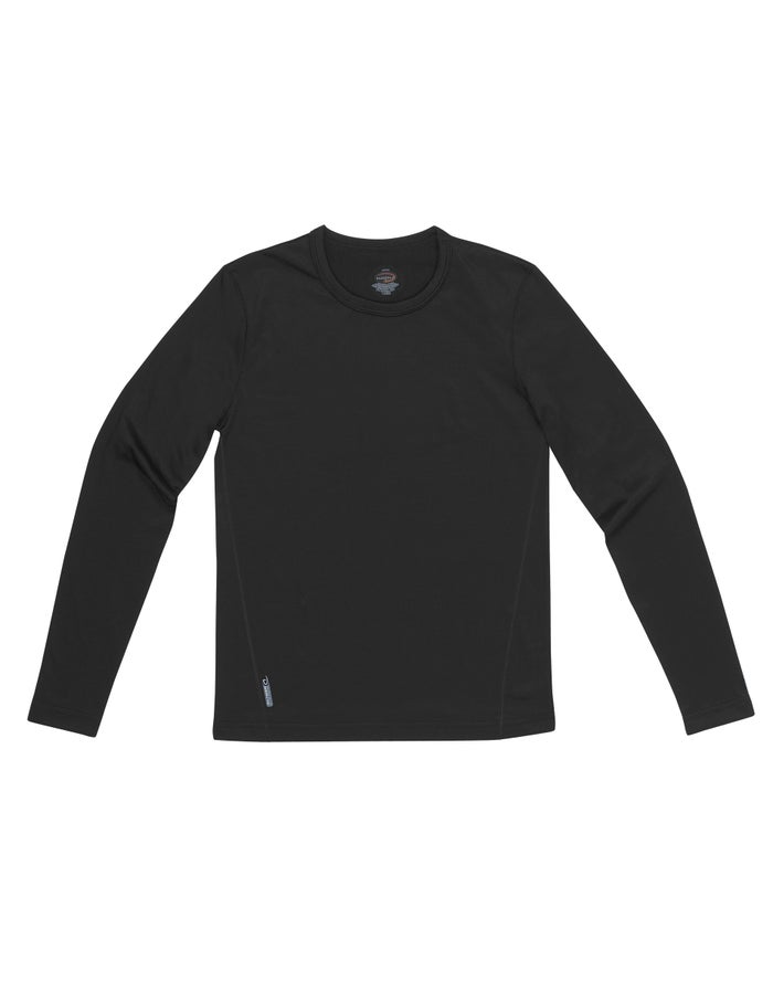 Champion Girls Sweatshirt NZ - Duofold Flex Weight Baselayer Crew Black ( 6981-SPFTQ )